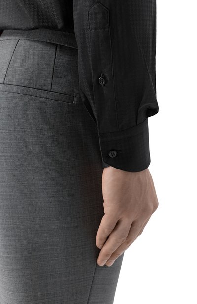 Хлопковая сорочка ZILLI черного цвета по цене 97250 руб., арт. TUXA01M010004211U, фото 5 Хлопковая сорочка ZILLI, арт. TUXA01M010004211U, фото 5