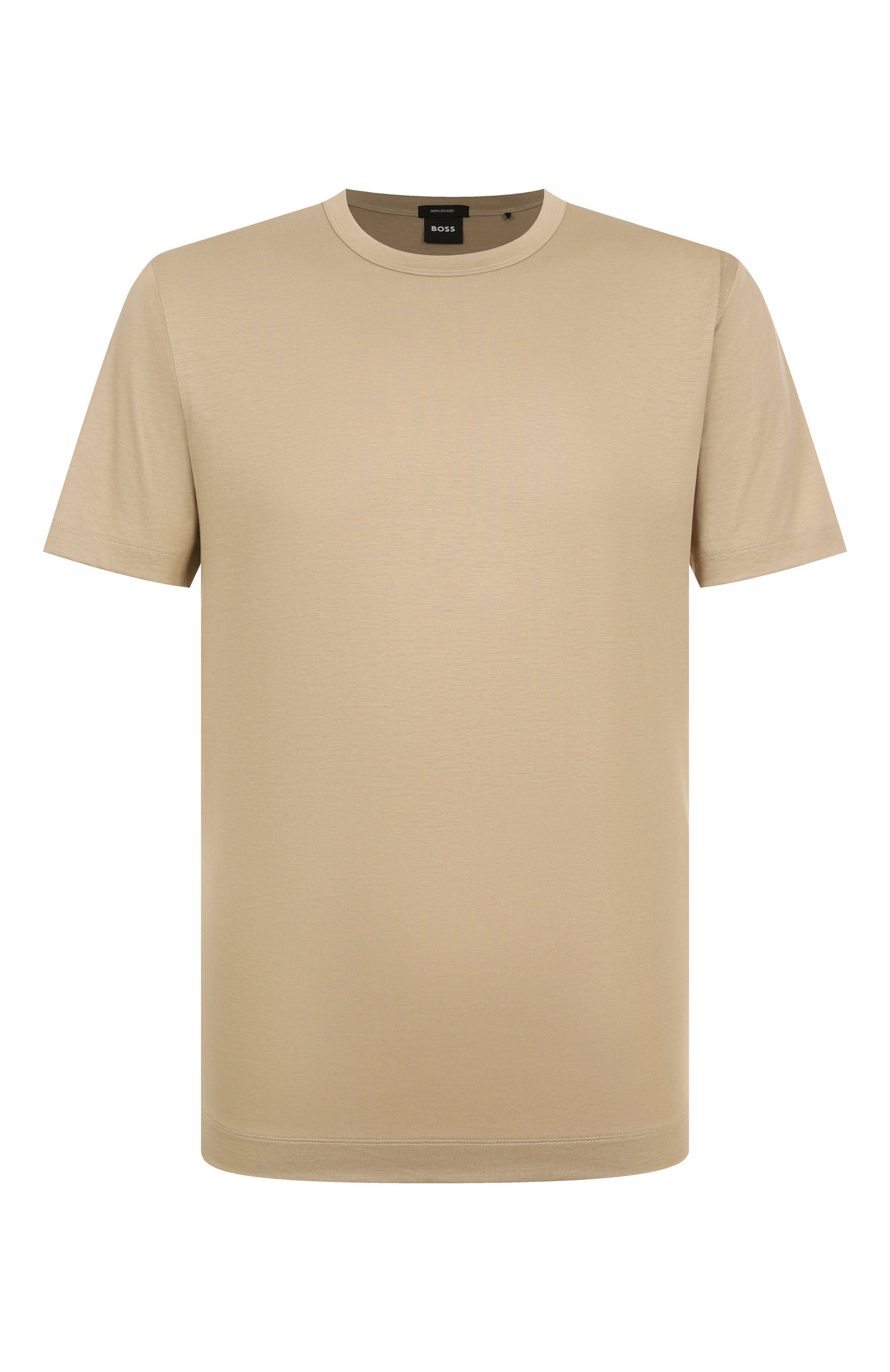 Футболка из лиоцелла и хлопка BOSS бежевого цвета по цене 14950 руб., арт. 50513674, фото 1 Футболка из лиоцелла и хлопка BOSS, арт. 50513674, фото 1