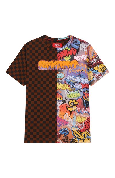Хлопковая футболка SPRAYGROUND, арт. SPY1438/MAKES THE W0RLD G0 R0UND SPLIT REGULAR T-S