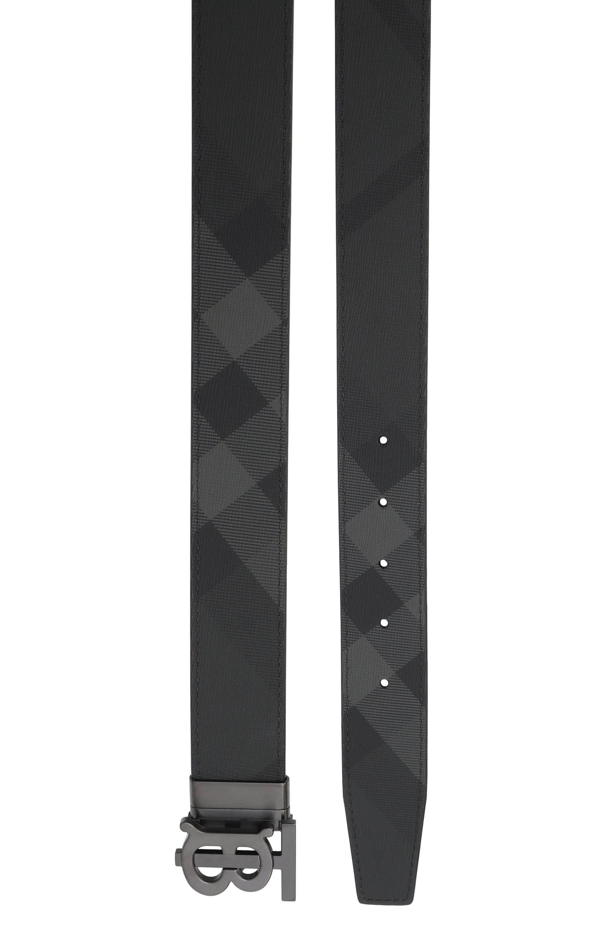 Двусторонний ремень BURBERRY темно-серого цвета по цене 66550 руб., арт. 8065339, фото 4 Двусторонний ремень BURBERRY, арт. 8065339, фото 4