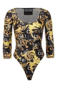 Женское боди VERSACE JEANS COUTURE разноцветного цвета, арт. 74HAM238/JS178 | Фото 1 (Материал внешний: Синтетический материал; Материал сплава: Проставлено; Драгоценные камни: Проставлено; Рукава: 3/4; Стили: Романтичный; Женское Кросс-КТ: Боди-одежда)