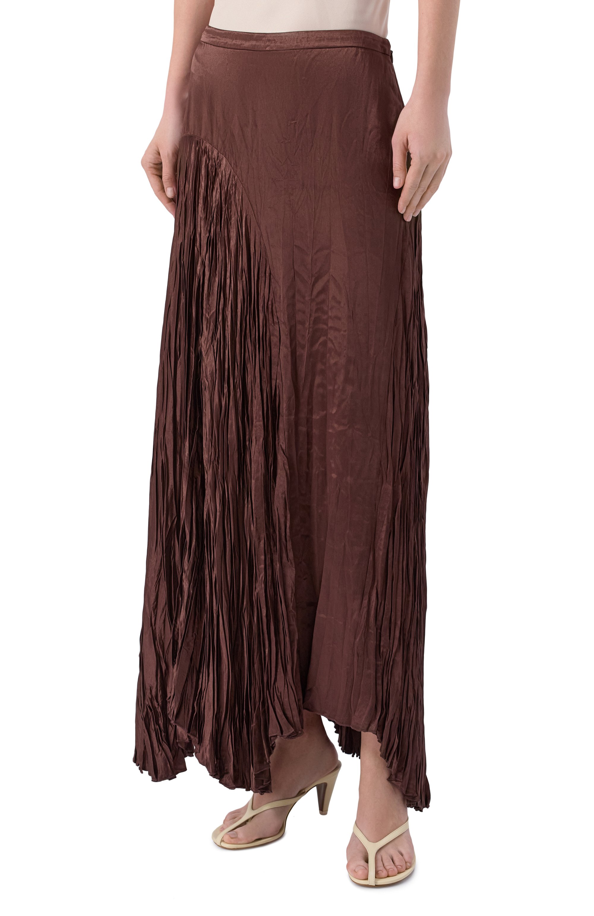 Атласная юбка BOSS коричневого цвета по цене 57100 руб., арт. 50562618, фото 3 Атласная юбка BOSS, арт. 50562618, фото 3