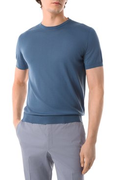 Мужской шерстяной джемпер CORNELIANI синего цвета, арт. 25M525-2525126 | Фото 3 (Драгоценные камни: Проставлено; Материал внешний: Шерсть; Мужское Кросс-КТ: Джемперы; Рукава: Короткие; Вырез: Круглый; Материал сплава: Проставлено; Принт: Без принта; Стили: Кэжуэл; Длина (для топов): Стандартные)