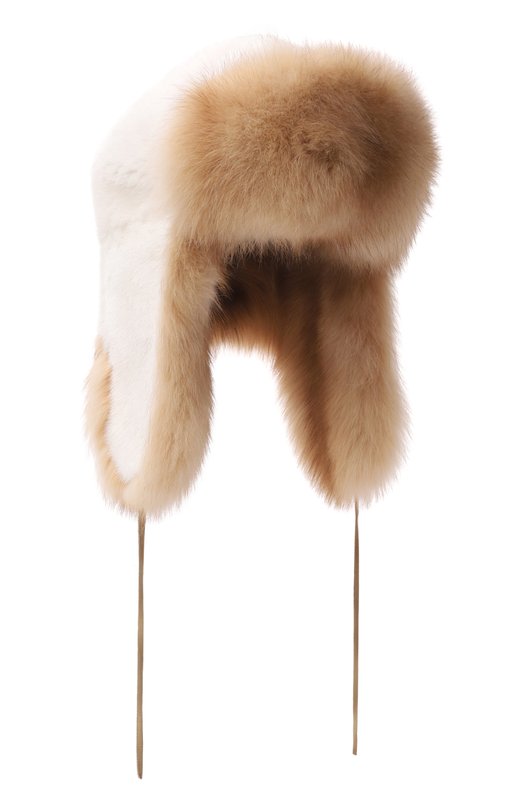 Меховая шапка-ушанка из норки и соболя FurLand 0090907410147600000 Белый 0090907410147600000