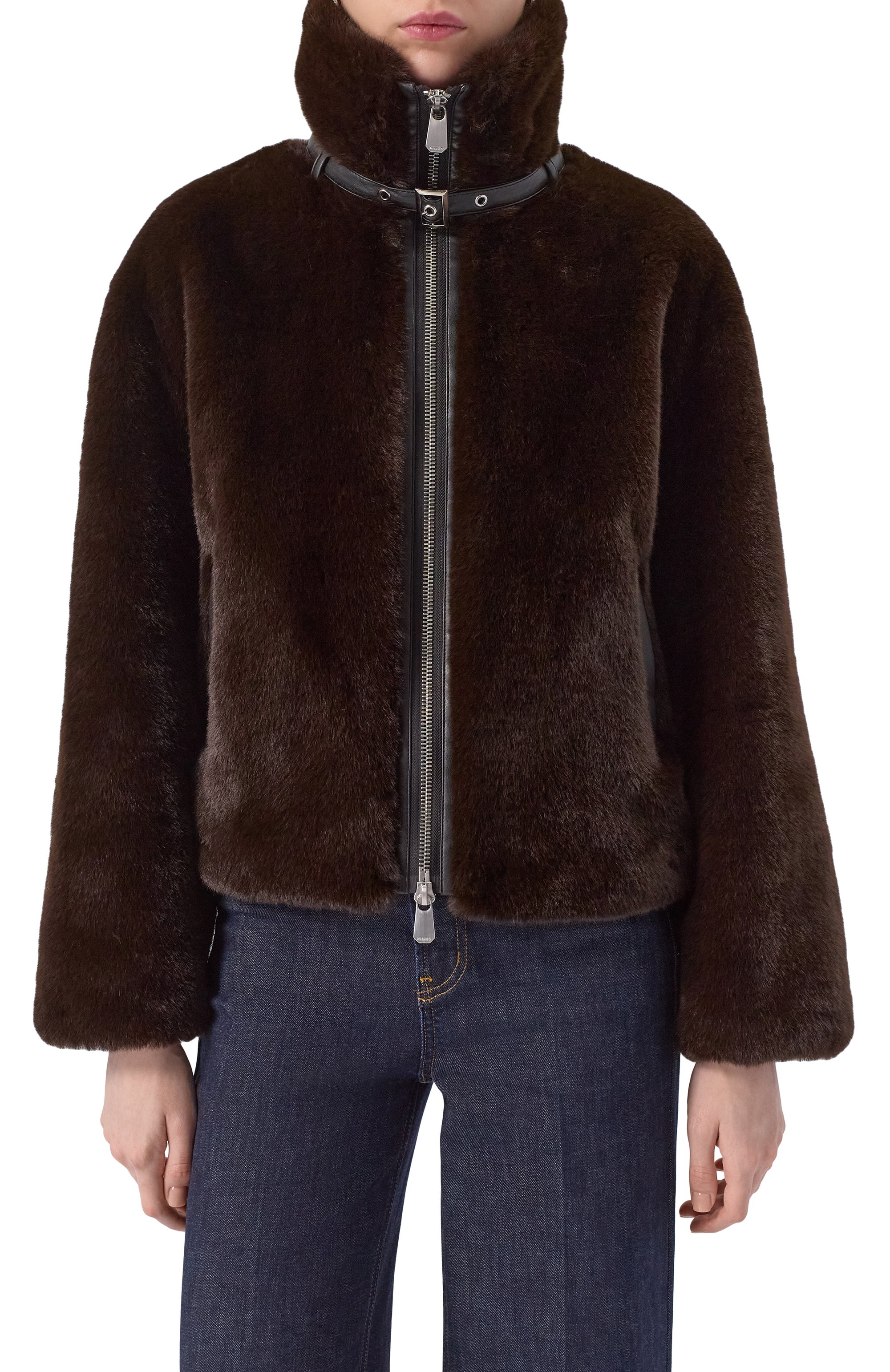 Шуба из экомеха PINKO коричневого цвета по цене 36600 руб., арт. 106013/A1ZM, фото 3 Шуба из экомеха PINKO, арт. 106013/A1ZM, фото 3