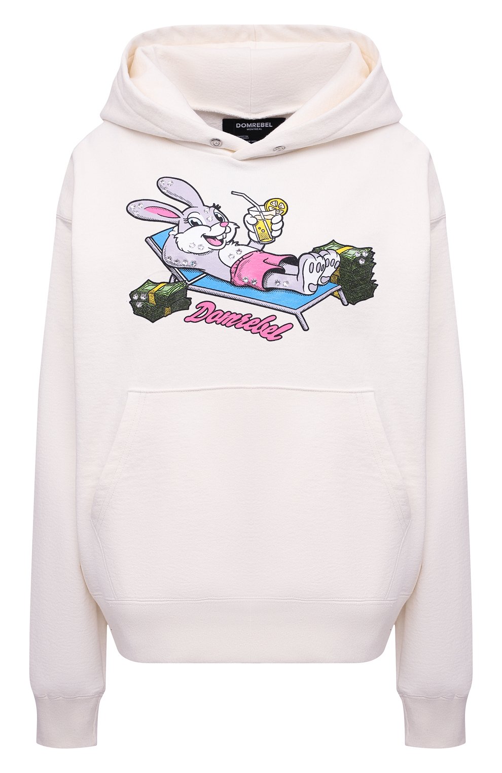 Хлопковое худи DOMREBEL молочного цвета по цене 36750 руб., арт. BUCKS/H00DIE/25SW/W, фото 1 Хлопковое худи DOMREBEL, арт. BUCKS/H00DIE/25SW/W, фото 1