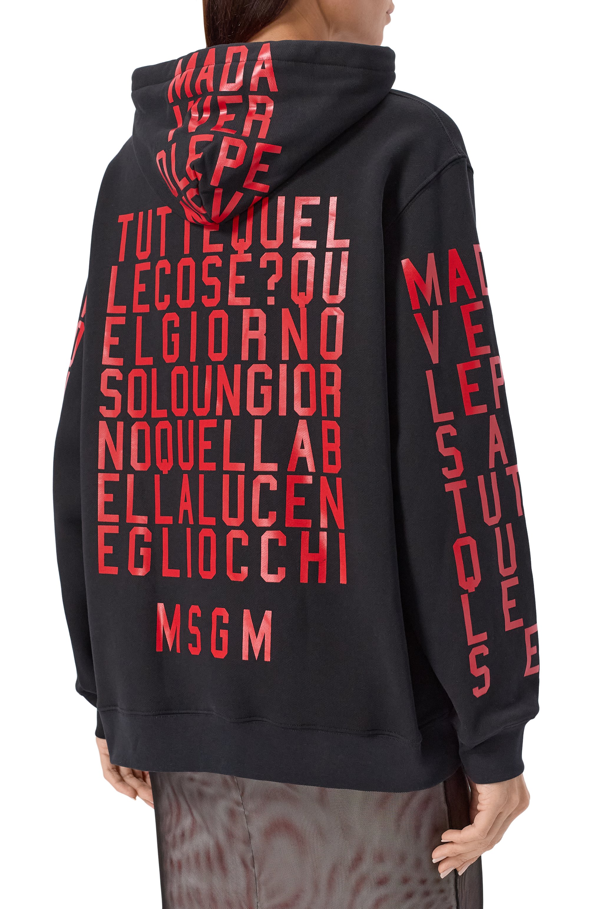 Хлопковое худи MSGM, арт. 3942MDM108N/257999, фото 4