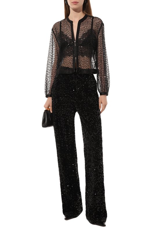 Брюки с отделкой пайетками Emporio Armani 6D2P6C/2JRUZ Чёрный  6D2P6C/2JRUZ Фото 2