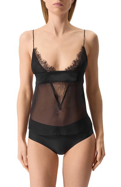 Шелковый топ LIVY черного цвета по цене 30870 руб., арт. 654816705, фото 2 Шелковый топ LIVY, арт. 654816705, фото 2