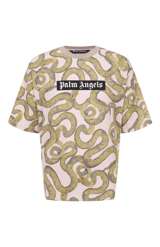 Хлопковая футболка Palm Angels PMAA10DF25JER004 Зелёный PMAA10DF25JER004