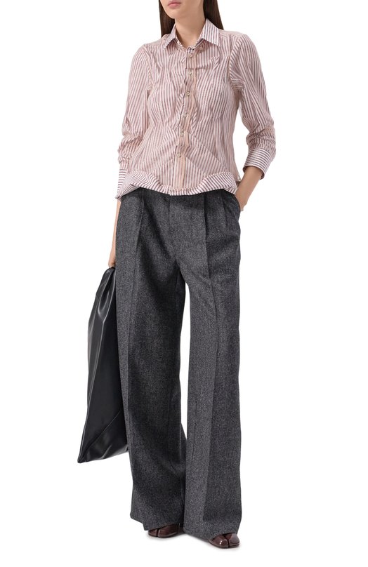 Хлопковая рубашка Maison Margiela S29DL0218/MTN124 Бордовый  S29DL0218/MTN124 Фото 2