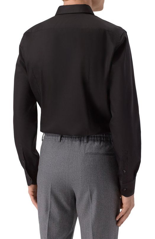 Хлопковая сорочка BOSS 50550653 Чёрный  50550653 Фото 4