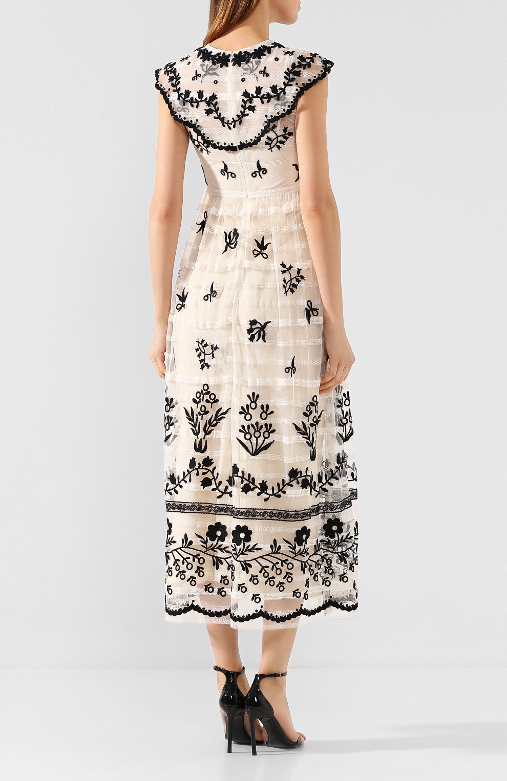 Платье-миди REDVALENTINO бежевого цвета по цене 151500 руб., арт. TR3VA11D/4T6, фото 4 Платье-миди REDVALENTINO, арт. TR3VA11D/4T6, фото 4