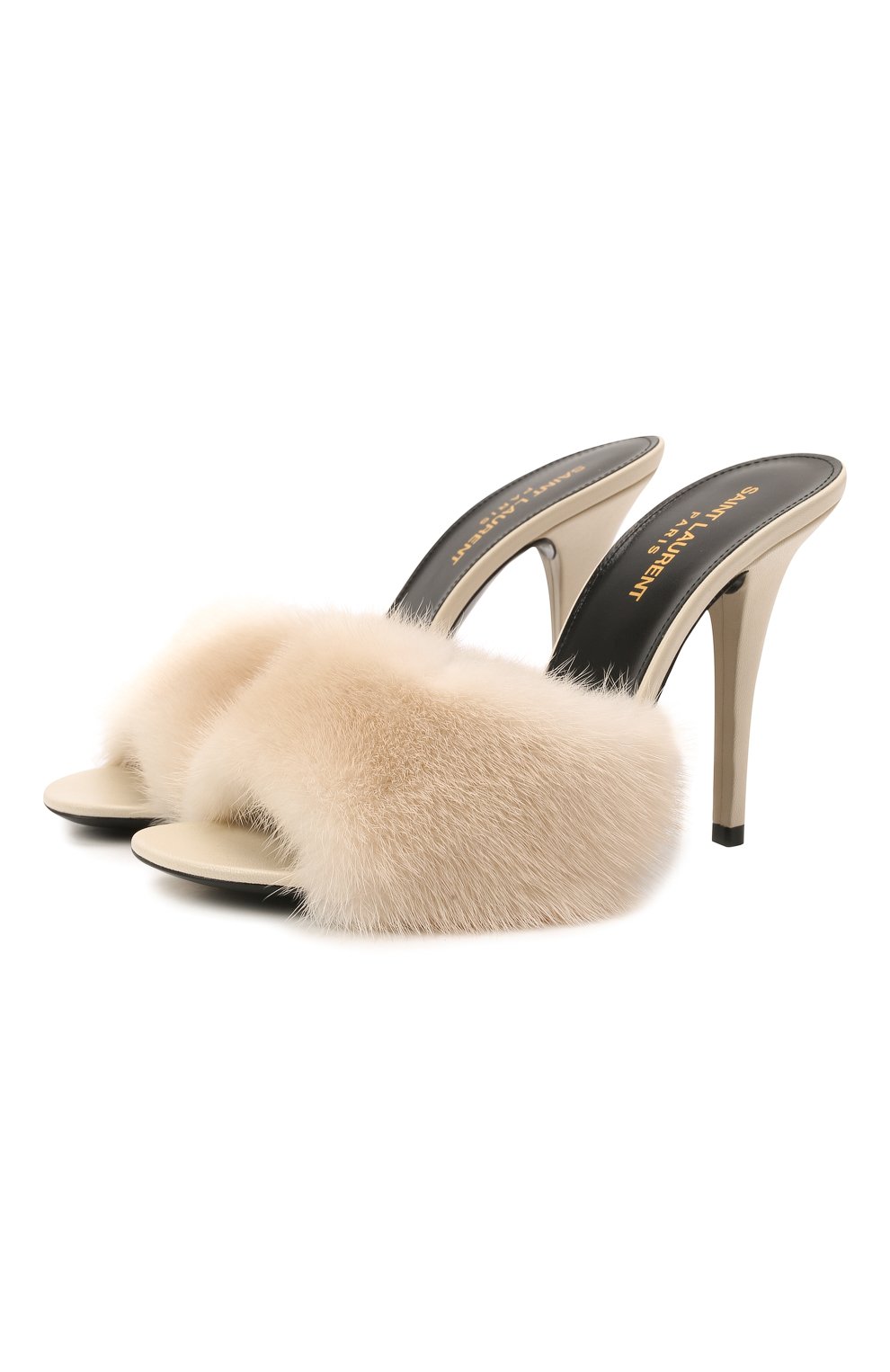 Мюли с отделкой из меха норки la 16 SAINT LAURENT, арт. 650762/E0E00, фото 1