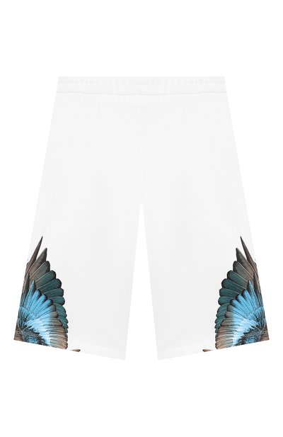 Хлопковые шорты MARCELO BURLON KIDS OF MILAN белого цвета по цене 18800 руб., арт. 20E/B/MB/3202/0020/2-6Y, фото 2 Хлопковые шорты MARCELO BURLON KIDS OF MILAN, арт. 20E/B/MB/3202/0020/2-6Y, фото 2