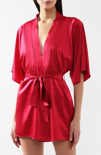 Шелковый халат FLEUR OF ENGLAND красного цвета по цене 37150 руб., арт. FT1448, фото 3 Шелковый халат FLEUR OF ENGLAND, арт. FT1448, фото 3