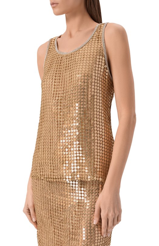 Майка с отделкой пайетками Elie Saab T0309/PA013 Золотой  T0309/PA013 Фото 3