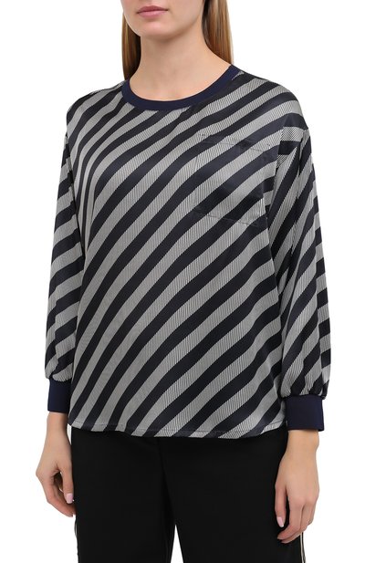 Шелковая блузка GIORGIO ARMANI черно-белого цвета по цене 126000 руб., арт. 0WHCCZ04/TZ628, фото 4 Шелковая блузка GIORGIO ARMANI, арт. 0WHCCZ04/TZ628, фото 4