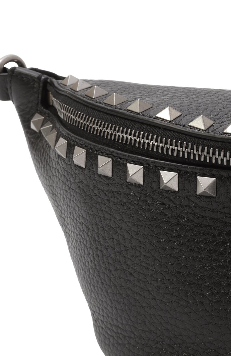 Мужская поясная сумка rockstud VALENTINO черного цвета, арт. 6Y2B0D07/KDB | Фото 3 (Ремень/цепочка: На ремешке; Размер: medium; Материал: Натуральная кожа; Случай: Повседневный)
