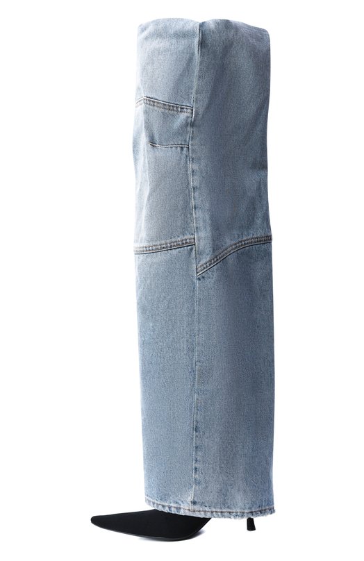 Текстильные ботфорты New flex 90 Balenciaga 833570/W1371 Голубой  833570/W1371 Фото 4