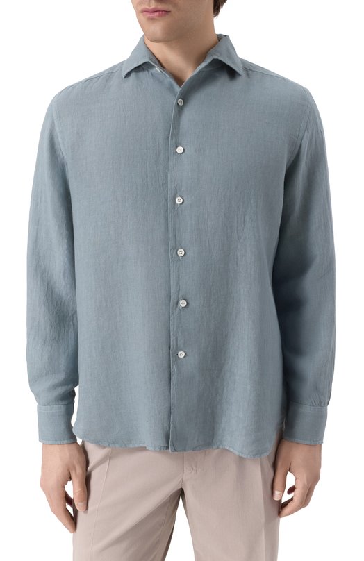 Льняная рубашка Corneliani 25P126-2511199 Зелёный  25P126-2511199 Фото 3