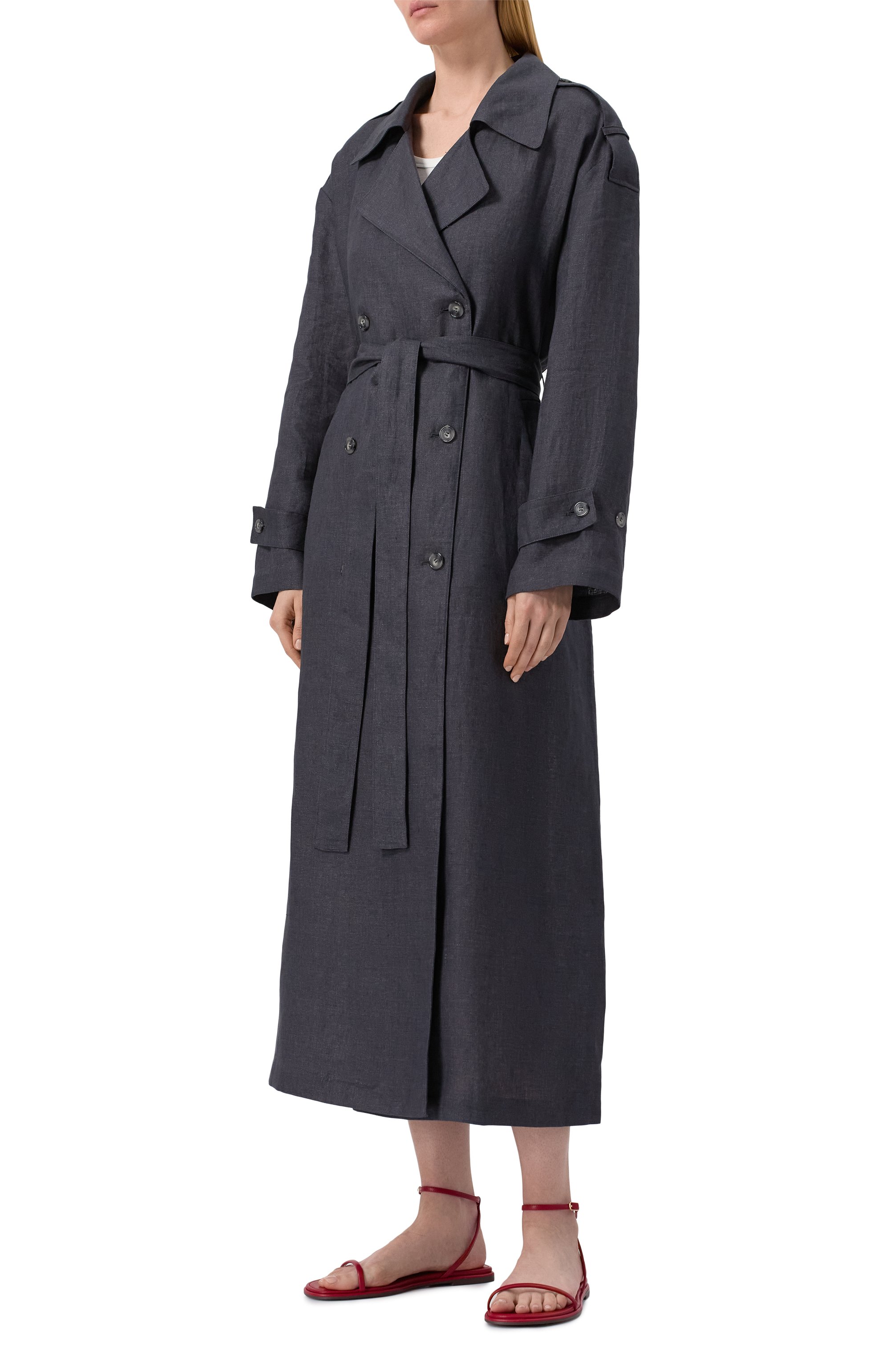 Льняной тренч 12 STOREEZ, арт. 132819, фото 3