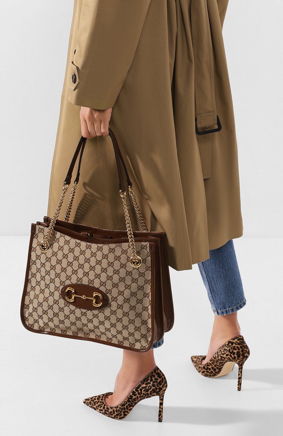 Сумка-тоут 1955 horsebit medium GUCCI коричневого цвета по цене 280800 руб., арт. 621144/GY50G, фото 2 Сумка-тоут 1955 horsebit medium GUCCI, арт. 621144/GY50G, фото 2