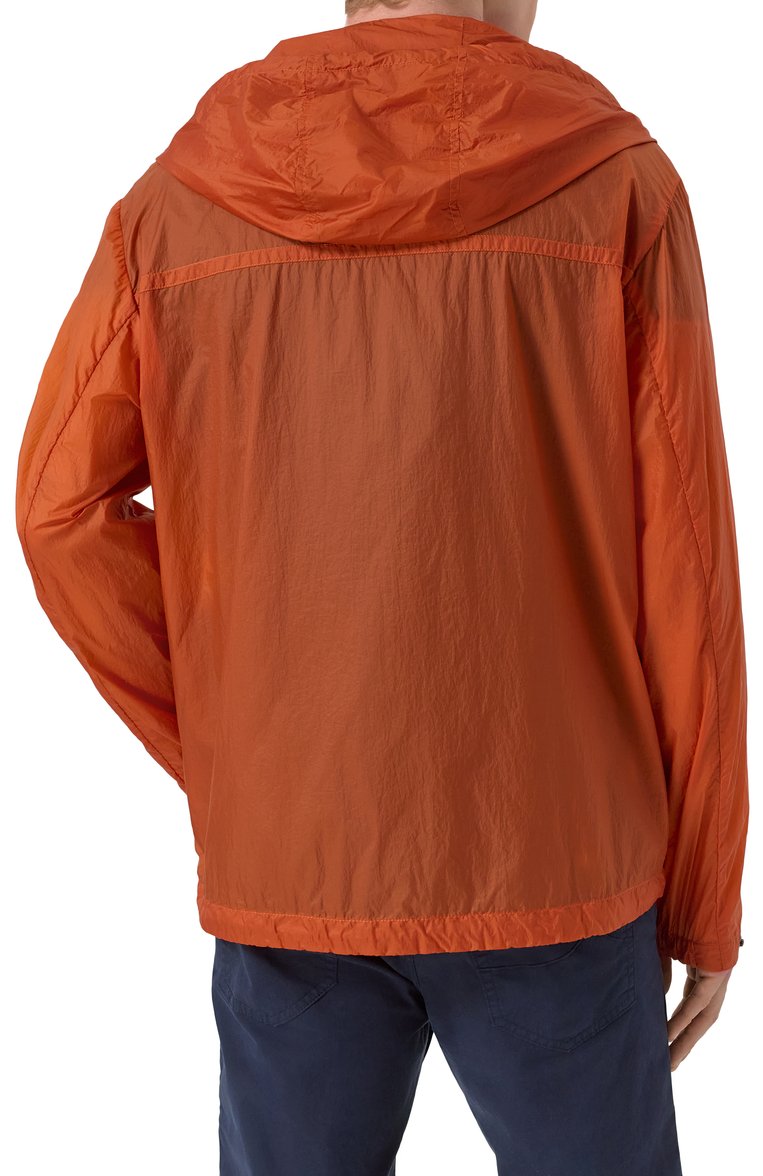 Мужская куртка MONCLER оранжевого цвета, арт. 1A00152/595F3 | Фото 4 (Материал внешний: Синтетический материал; Материал подклада: Синтетический материал; Длина (верхняя одежда): Короткие; Рукава: Длинные; Кросс-КТ: Легкие; Стили: Кэжуэл)