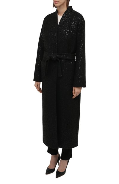 Шерстяное пальто SEVEN LAB черного цвета по цене 53550 руб., арт. CX black brilliant, фото 3 Шерстяное пальто SEVEN LAB, арт. CX black brilliant, фото 3