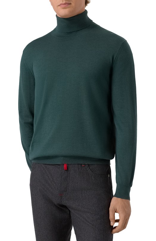 Водолазка из кашемира и шелка Kiton UMKXX04K325 Зелёный  UMKXX04K325 Фото 3