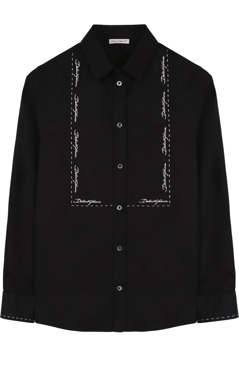 Хлопковая рубашка с контрастной вышивкой DOLCE & GABBANA, арт. L42S44/FU5GK/2-6, фото 1