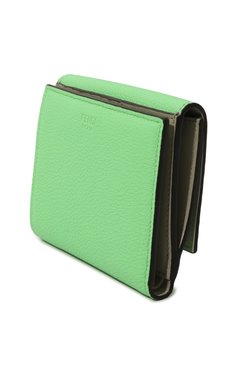 Женские кожаное портмоне FENDI зеленого цвета, арт. 8M0438/A91B/F1L1C | Фото 2 (Материал сплава: Проставлено; Нос: Не проставлено; Материал: Натуральная кожа)