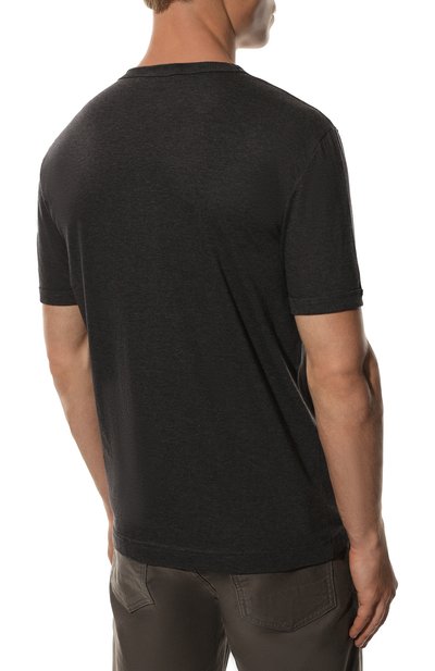 Хлопковая футболка DOLCE & GABBANA темно-серого цвета по цене 39050 руб., арт. G8HI7T/FU7EQ, фото 4 Хлопковая футболка DOLCE & GABBANA, арт. G8HI7T/FU7EQ, фото 4