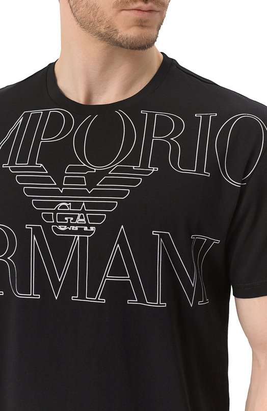 Хлопковая футболка Emporio Armani EM000574/AF12326 Чёрный  EM000574/AF12326 Фото 5