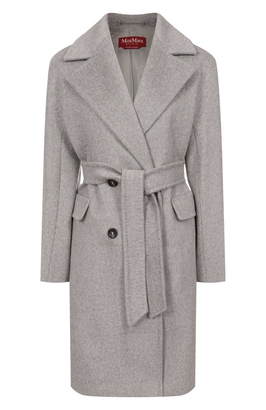 Пальто из шерсти и кашемира Max Mara Studio PANTE0N Серый PANTE0N