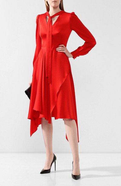 Шелковое платье ALEXANDER MCQUEEN, арт. 593208/QBAAE, фото 2