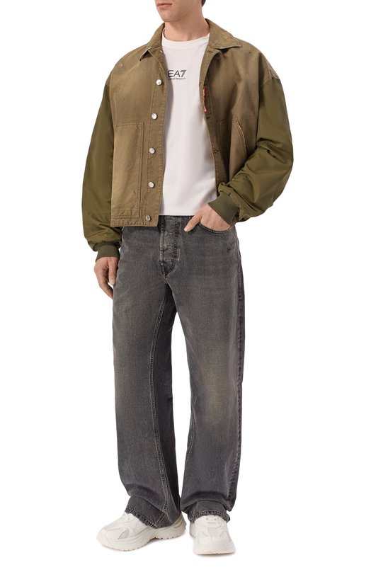 Хлопковая футболка EA7 7M001402/AF22264 Белый  7M001402/AF22264 Фото 2