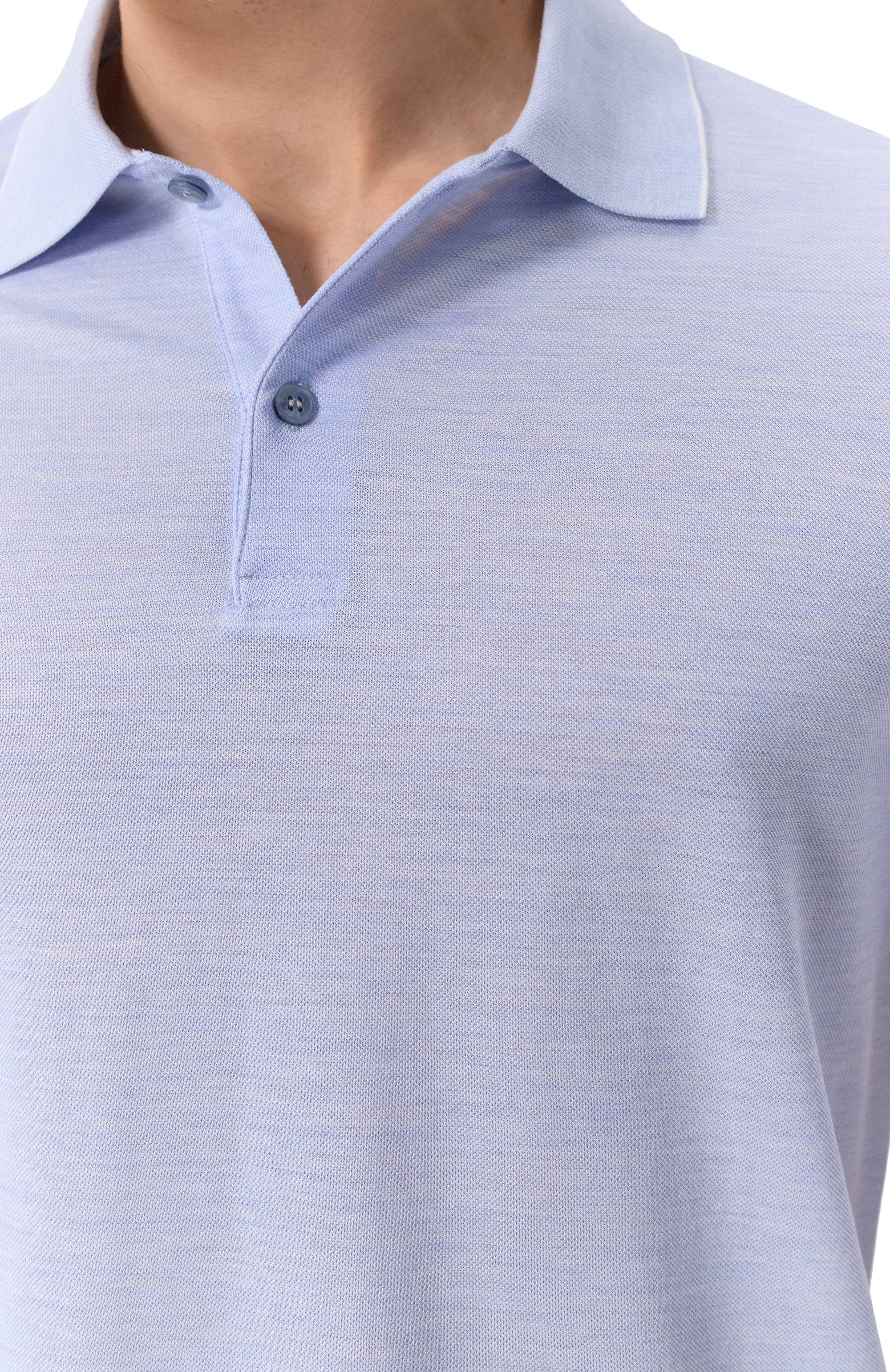 Поло из хлопка и шелка PAUL&SHARK светло-голубого цвета по цене 42750 руб., арт. 25411240, фото 5 Поло из хлопка и шелка PAUL&SHARK, арт. 25411240, фото 5