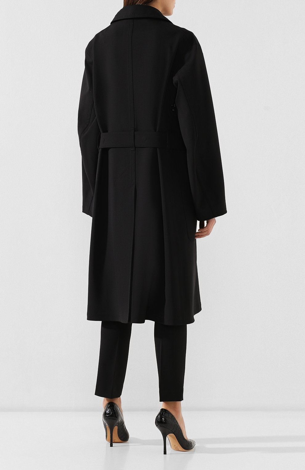 Шерстяной тренч TOM FORD черного цвета по цене 482500 руб., арт. CP1466-FAX493, фото 4 Шерстяной тренч TOM FORD, арт. CP1466-FAX493, фото 4