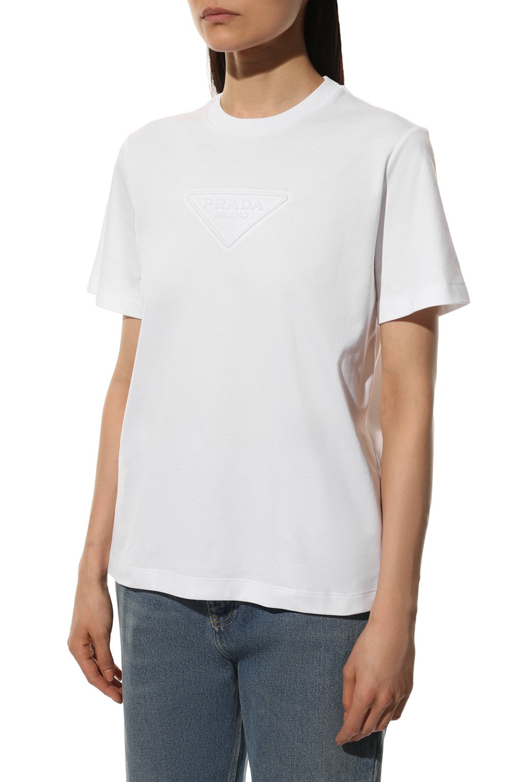 Хлопковая футболка PRADA, арт. 35838-10YI-F0009-161, фото 3