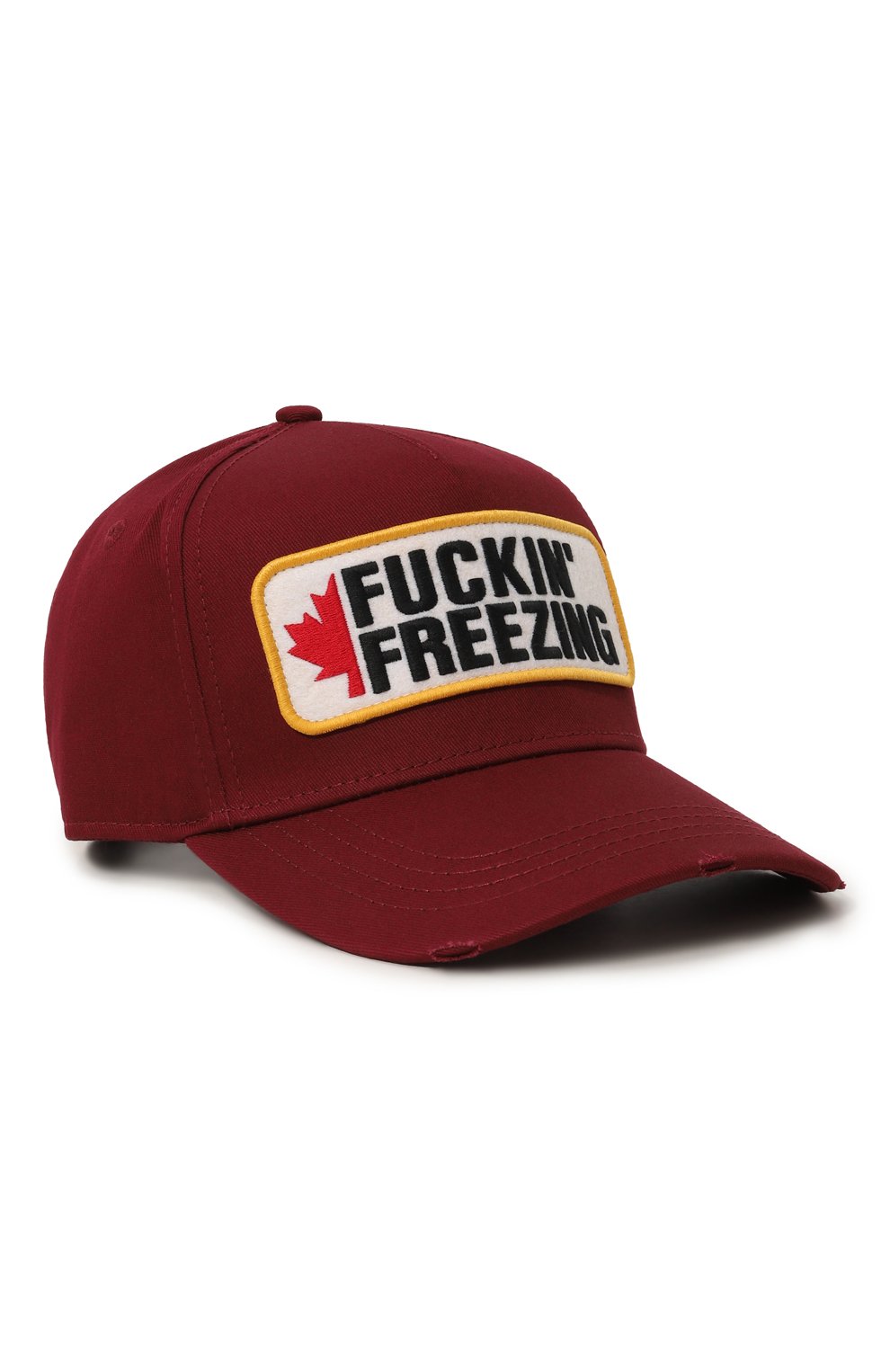 Хлопковая бейсболка DSQUARED2 бордового цвета по цене 23050 руб., арт. BCM0725/05C00001, фото 1 Хлопковая бейсболка DSQUARED2, арт. BCM0725/05C00001, фото 1