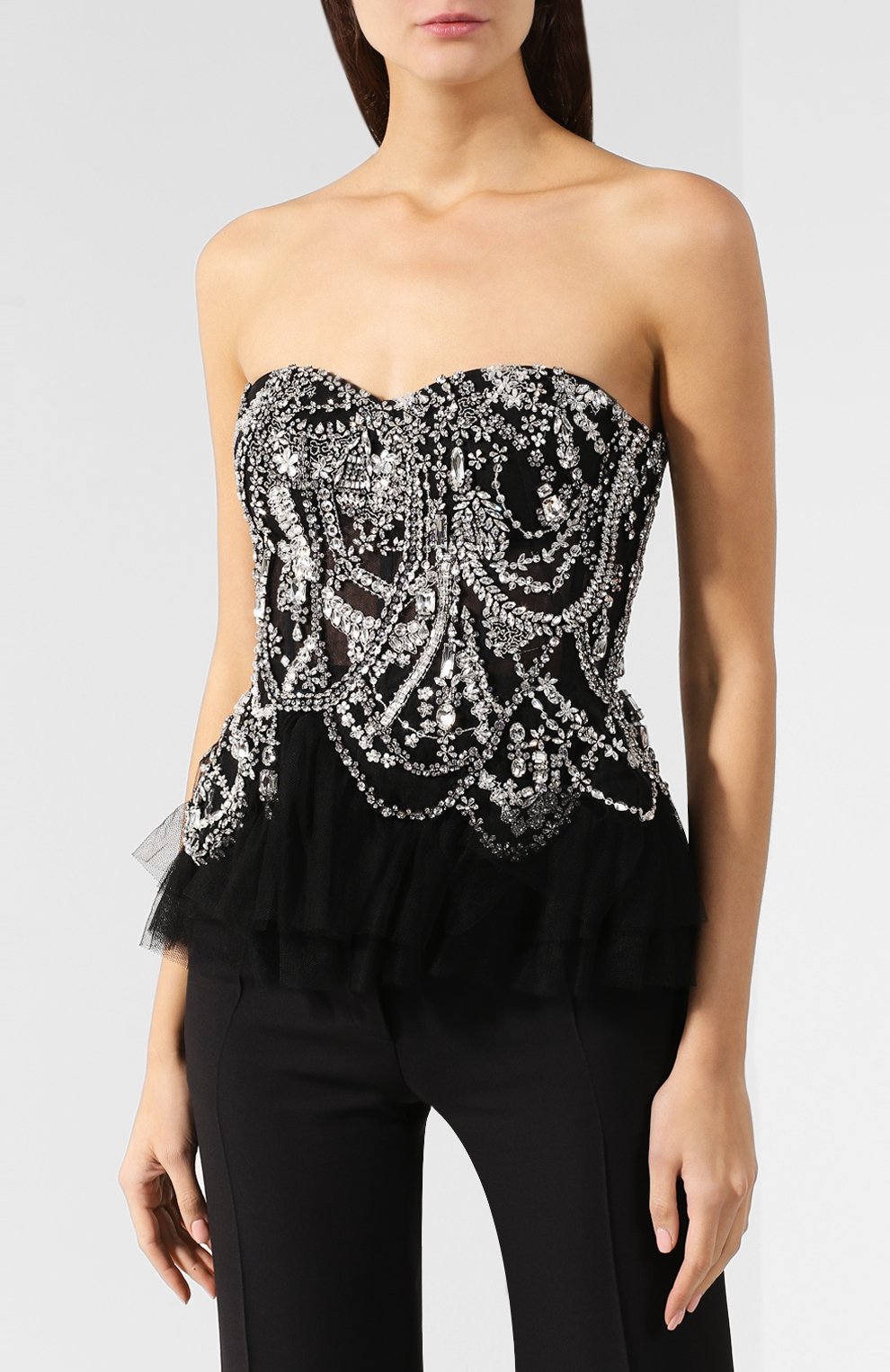 Топ-бюстье ALEXANDER MCQUEEN черного цвета по цене 840000 руб., арт. 586766/QZAAF, фото 3 Топ-бюстье ALEXANDER MCQUEEN, арт. 586766/QZAAF, фото 3