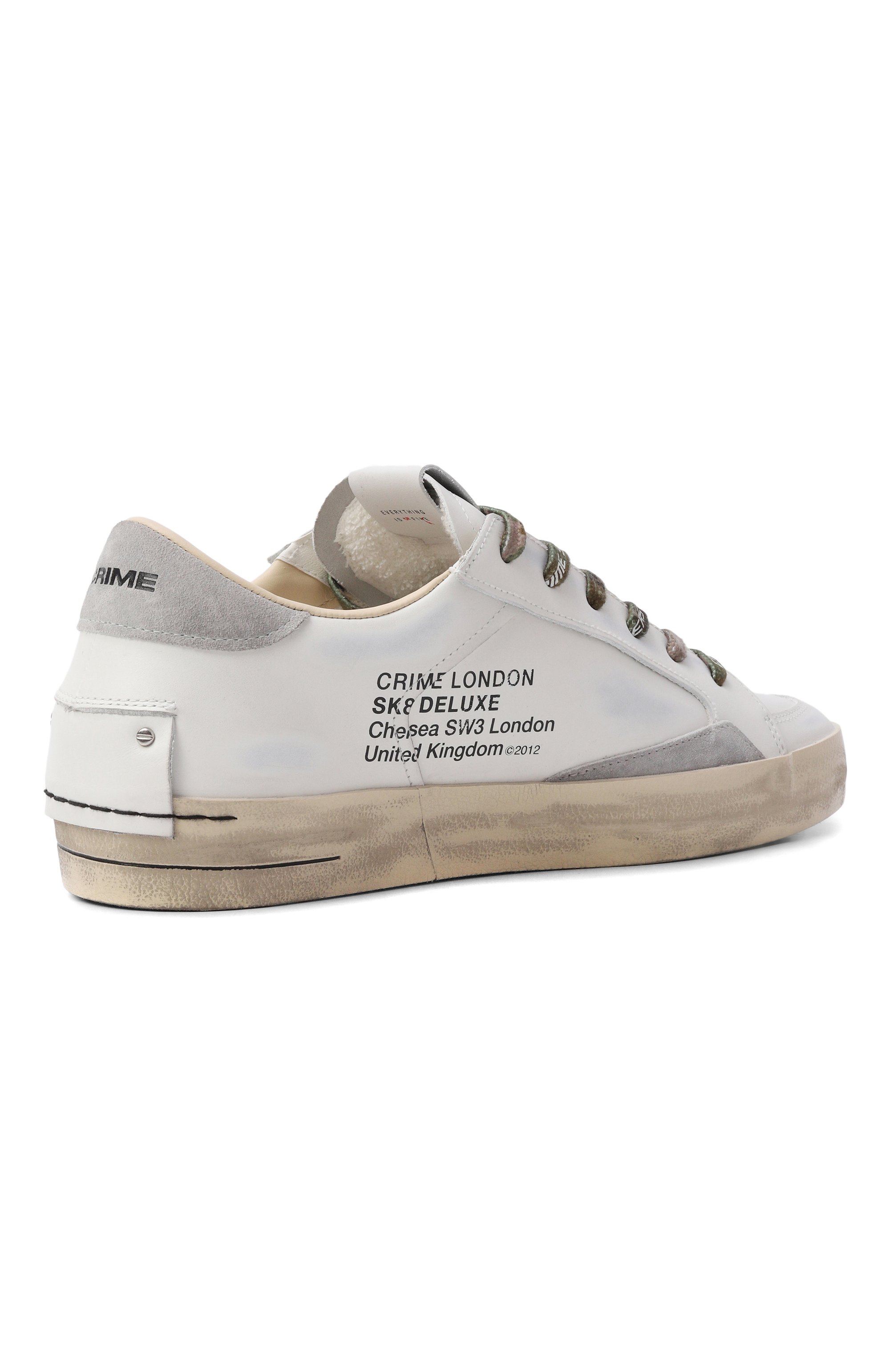 Кожаные кеды sk8 deluxe CRIME LONDON белого цвета по цене 22900 руб., арт. 19108PP8, фото 4 Кожаные кеды sk8 deluxe CRIME LONDON, арт. 19108PP8, фото 4