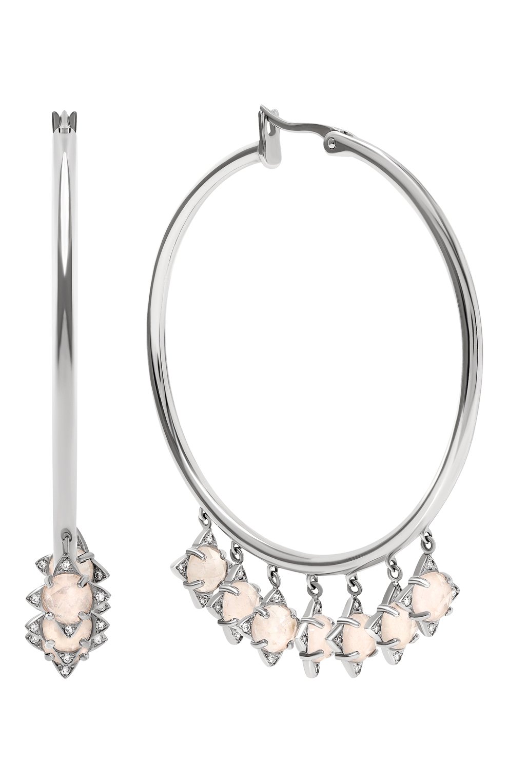 Серьги-кольца с розовым кварцем MOONKA, арт. tr-kon-qrz, фото 1