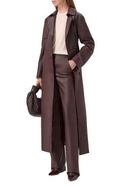 Женские кожаные брюки KITON, арт. D58171K0564L