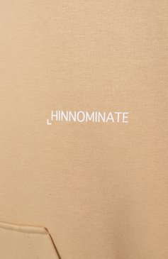 Мужской хлопковое худи HINNOMINATE бежевого цвета, арт. HMABM01301 | Фото 6 (Рукава: Длинные; Материал внешний: Хлопок, Синтетический материал; Длина (для топов): Стандартные; Принт: Без принта; Мужское Кросс-КТ: Худи-одежда; Стили: Спорт-шик)