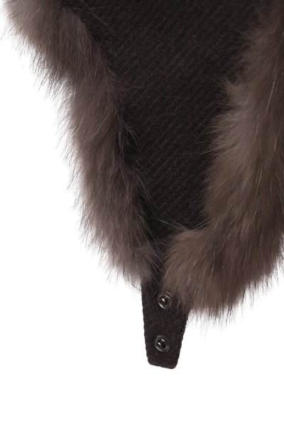 Шерстяная шапка-ушанка с мехом соболя VICTORIA KUSENKOVA, арт. 099173504153, фото 3