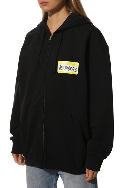 Хлопковый кардиган VETEMENTS черного цвета по цене 94950 руб., арт. UA53HD200B 1606/W, фото 3 Хлопковый кардиган VETEMENTS, арт. UA53HD200B 1606/W, фото 3