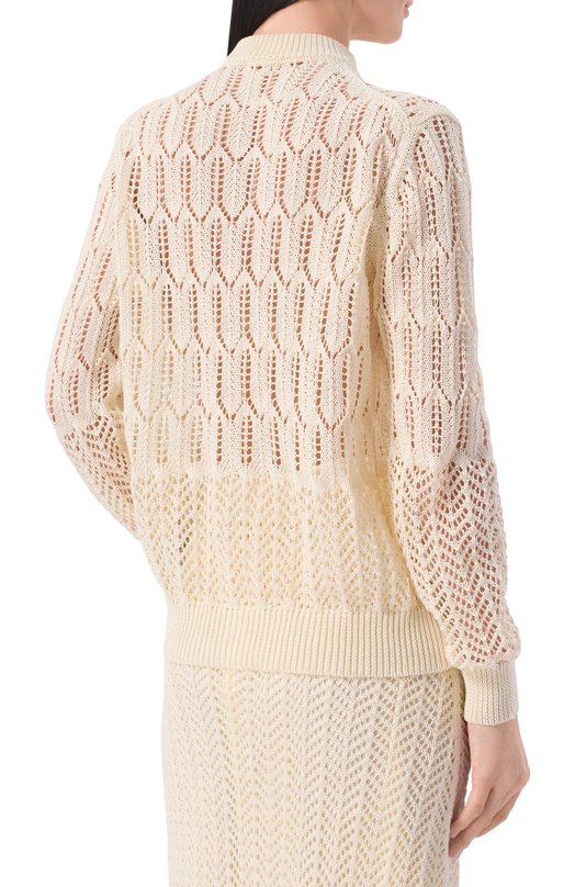 Хлопковый кардиган Jil Sander J02HP0051/J15478 Кремовый  J02HP0051/J15478 Фото 4