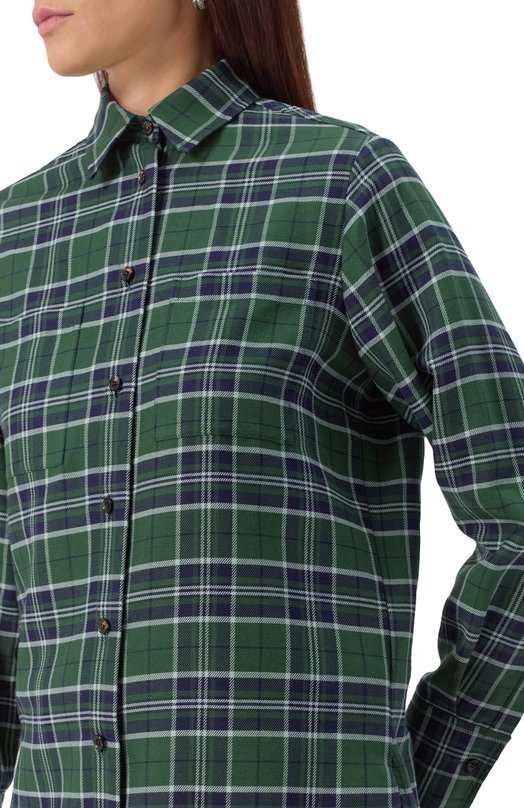 Рубашка из хлопка и кашемира Kiton D52445H0942007 Зелёный  D52445H0942007 Фото 5